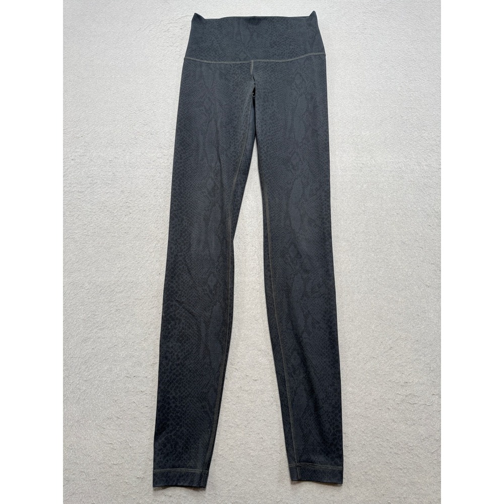 Lululemon Leggings Women's 4 Black Snakeskin High Rise Compression Yoga Pants